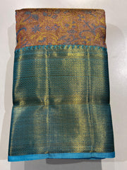 PASTEL BLUE COLOUR COMBINATION SILVER & GOLD KANCHIPURAM SILK SAREE