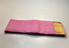 PASTEL PINK COLOUR & GOLDEN BORDER KACHIPURAM SILK SAREE