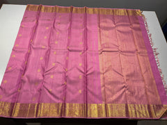 PASTEL PINK COLOUR & GOLDEN BORDER KACHIPURAM SILK SAREE