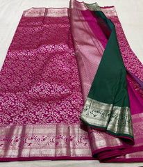 PINK/SILVER SILK ZARI KOTA SILK SAREE