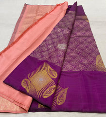 PURPLE & PINK COLOUR COMBINATION KACHIPURAM SILK SARE