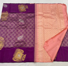 PURPLE & PINK COLOUR COMBINATION KACHIPURAM SILK SARE