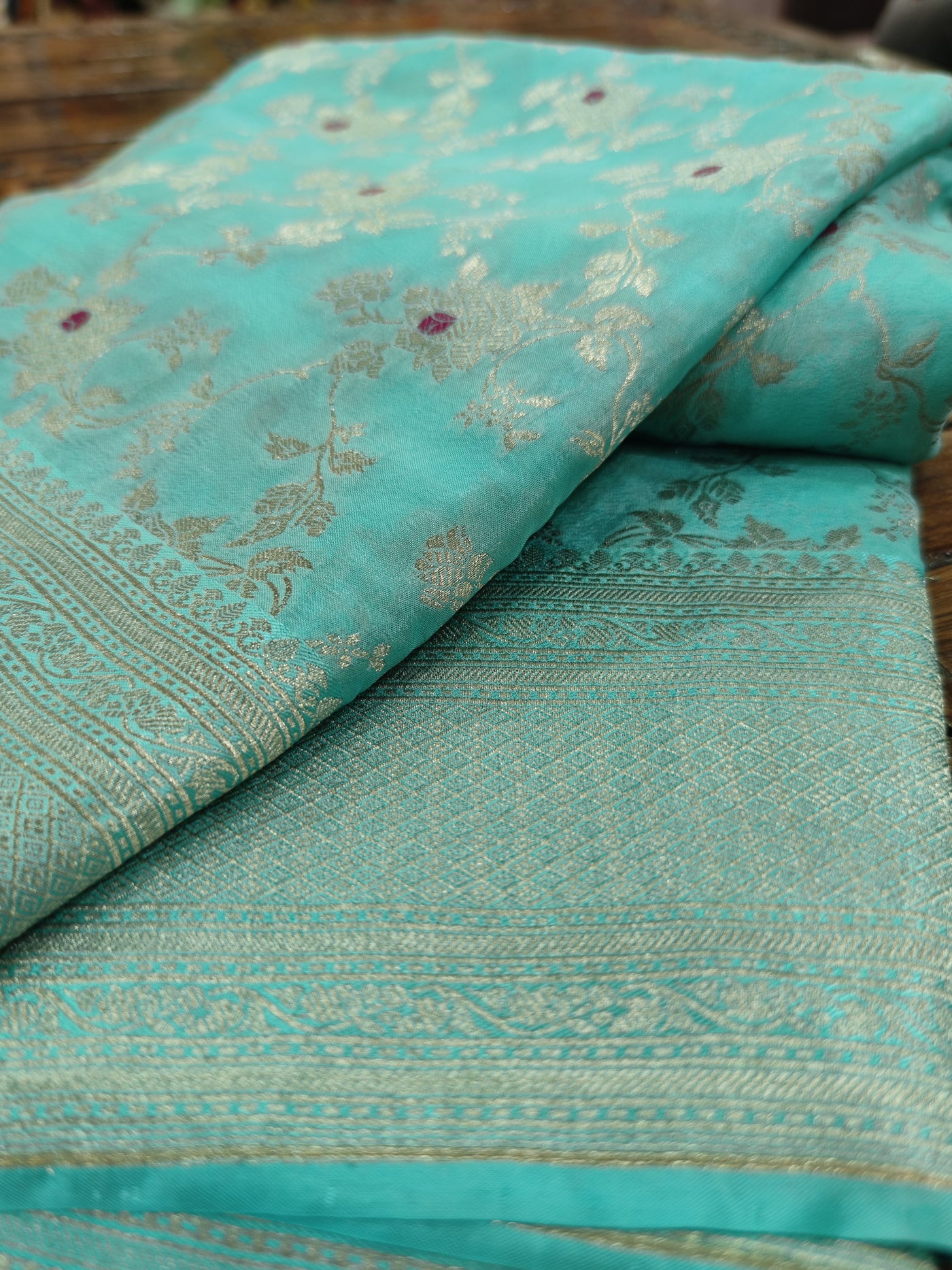 SKY BLUE COLOUR BANARASI SAREE