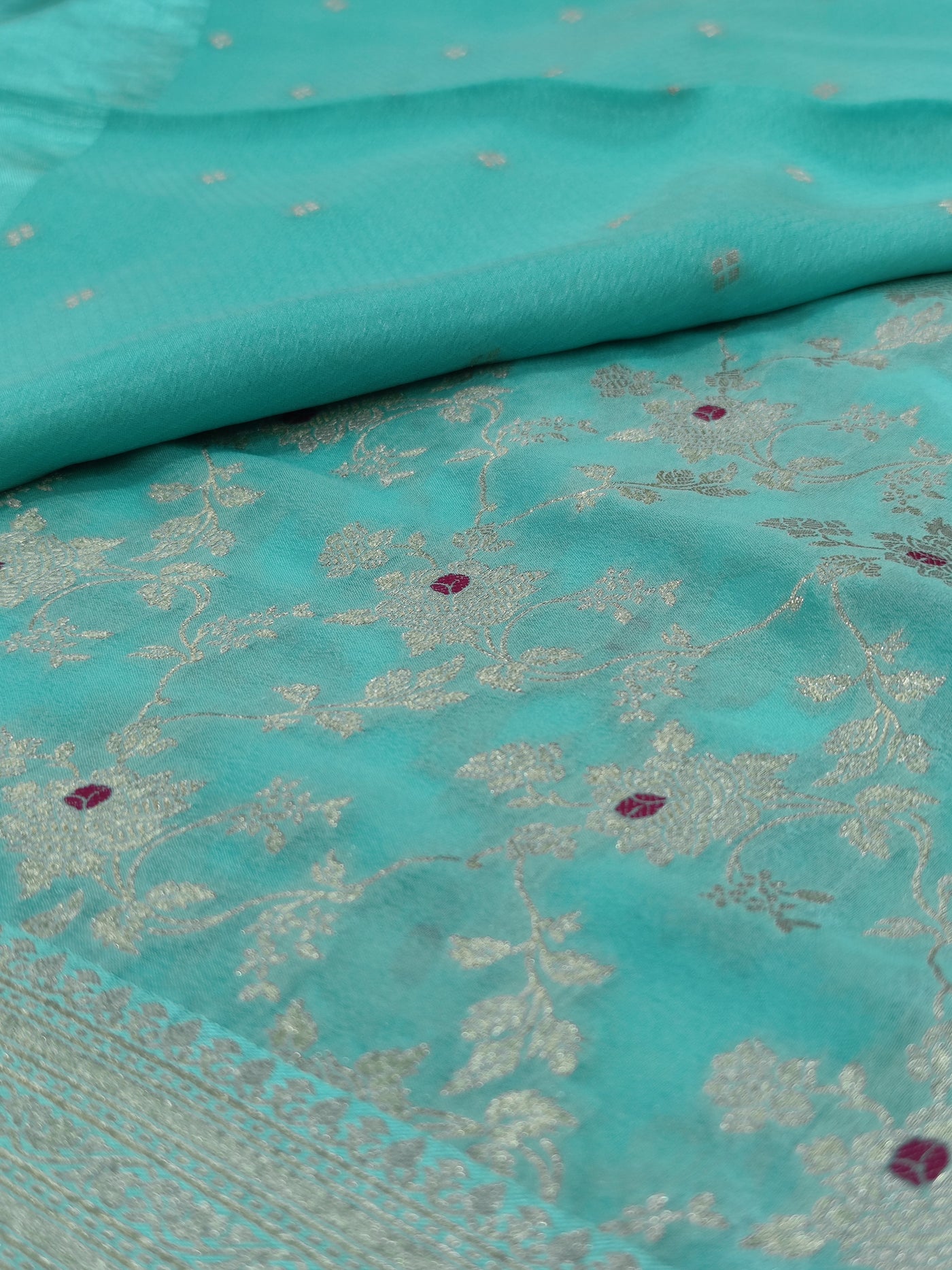 SKY BLUE COLOUR BANARASI SAREE