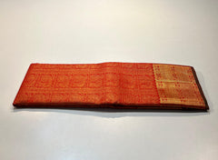 CHILLI RED COLOUR & GOLD BORDER KANCHIPURAM SILK SAREE