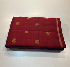 DARK RED/PURPLE COLOUR COMBINATION KACHIPURAM SILK SAREE