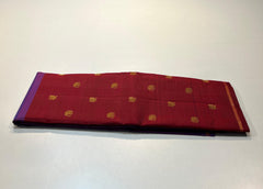 DARK RED/PURPLE COLOUR COMBINATION KACHIPURAM SILK SAREE