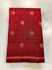 DARK RED/PURPLE COLOUR COMBINATION KACHIPURAM SILK SAREE
