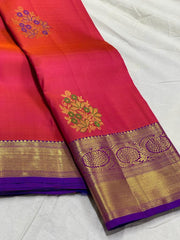 ORANGE & PURPLE COLOUR ZARI KOTA SILK SAREE