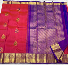 ORANGE & PURPLE COLOUR ZARI KOTA SILK SAREE