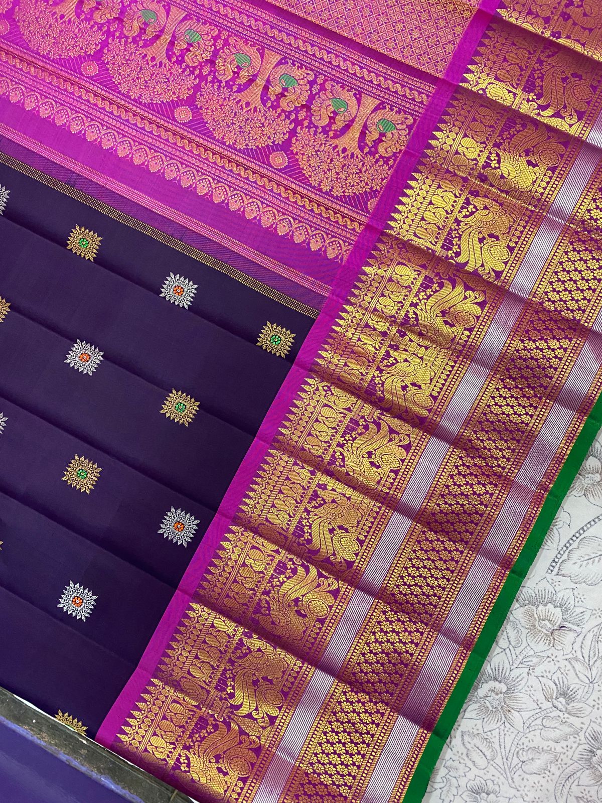 PURPLE / PINK  KANCHI SAREE