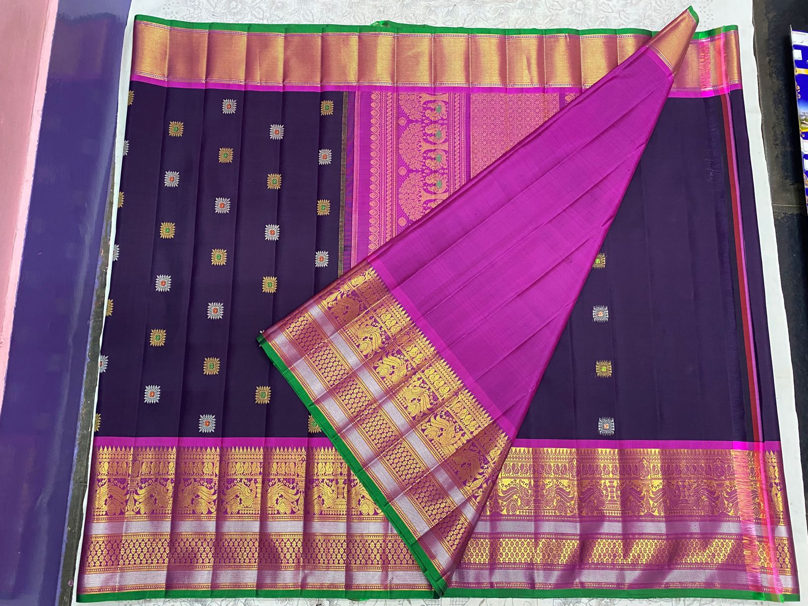 PURPLE / PINK  KANCHI SAREE