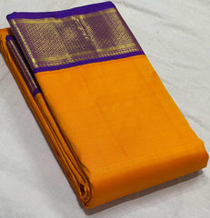 SAFFRON / PURPLE KANCHI SAREE