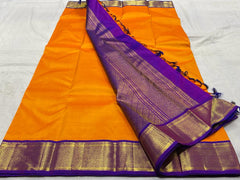 SAFFRON / PURPLE KANCHI SAREE