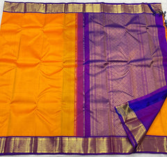 SAFFRON / PURPLE KANCHI SAREE