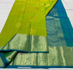 PARROT GREEN / BLUE KANCHI SAREE