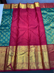 GREEN / RED KANCHI SAREE