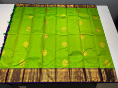 PARROT GREEN / PURPLE KANCHI SAREE