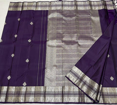 VIOLET / SILVER KANCHI SAREE