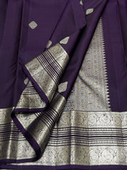 VIOLET / SILVER KANCHI SAREE