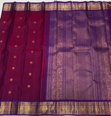 MAROON / VIOLET KANCHI SILK SAREE