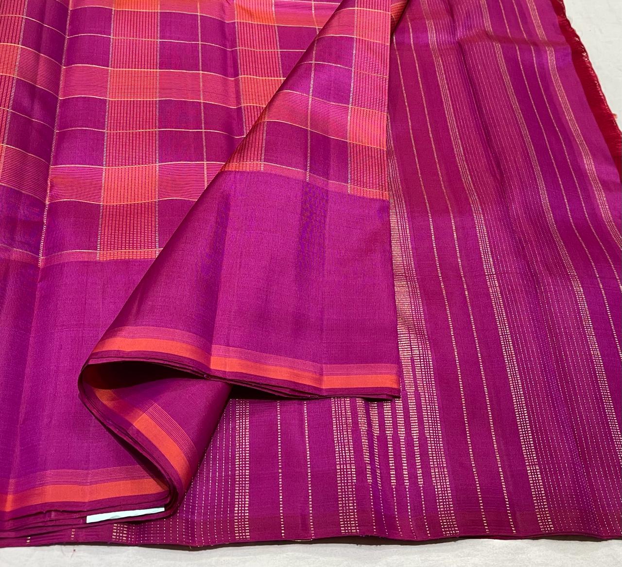 MEGENTA PINK KANCHI SILK SAREE