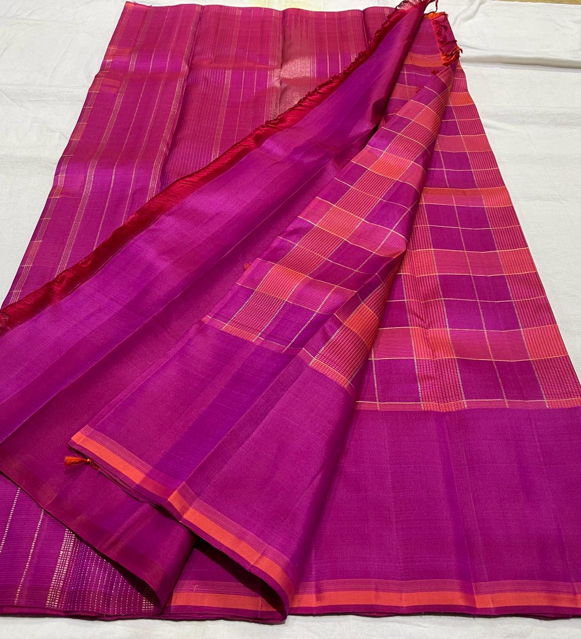 MEGENTA PINK KANCHI SILK SAREE