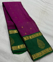 PURPLE / GREEN KANCHI SILK SAREE