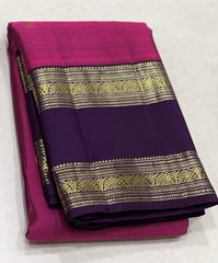 ROSE PINK / VIOLET KANCHI SILK SAREE