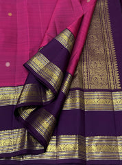 ROSE PINK / VIOLET KANCHI SILK SAREE