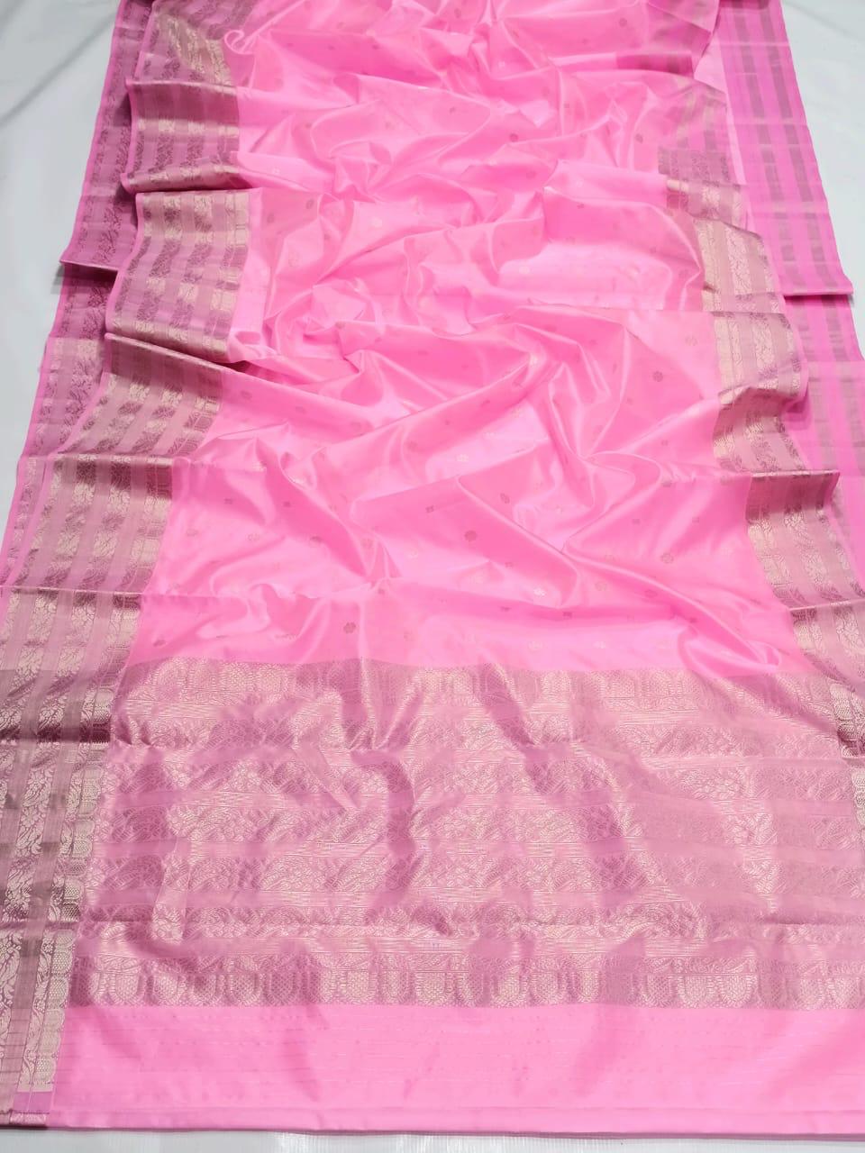 ROSE PINK  CHANDERI SAREE