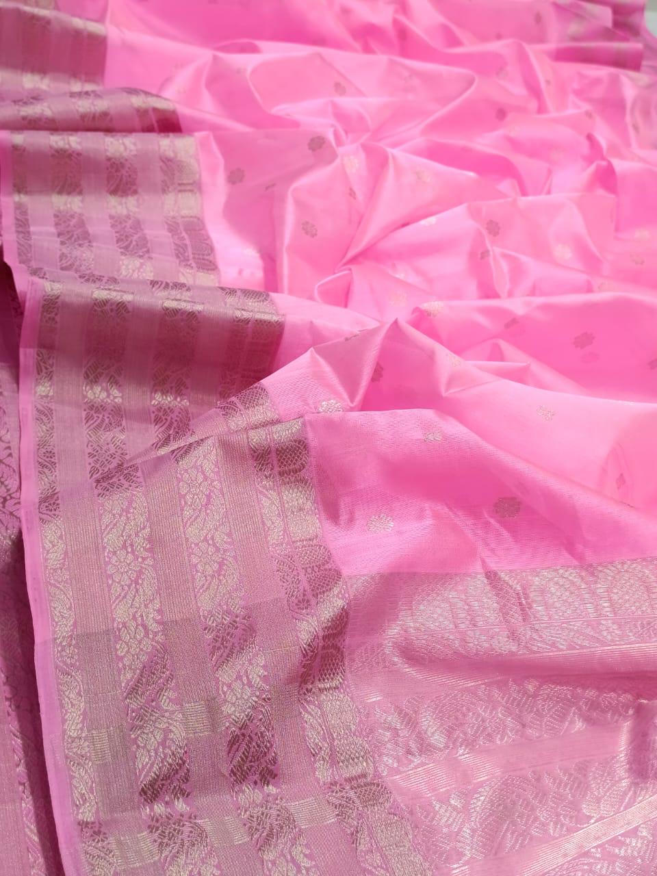 ROSE PINK  CHANDERI SAREE
