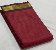 MAROON/BROWN KANCHI SILK SAREE