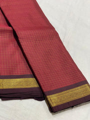 MAROON/BROWN KANCHI SILK SAREE