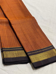 YELLOW/ BROWN KANCHI SILK SAREE