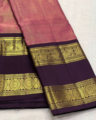PINK/GOLDBROWN KANCHI SILK SAREE