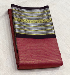 MAROONN /BROWN KANCHI SILK SAREE