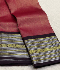 MAROONN /BROWN KANCHI SILK SAREE