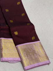 PURPLE/PINK KANCHI SILK SAREE