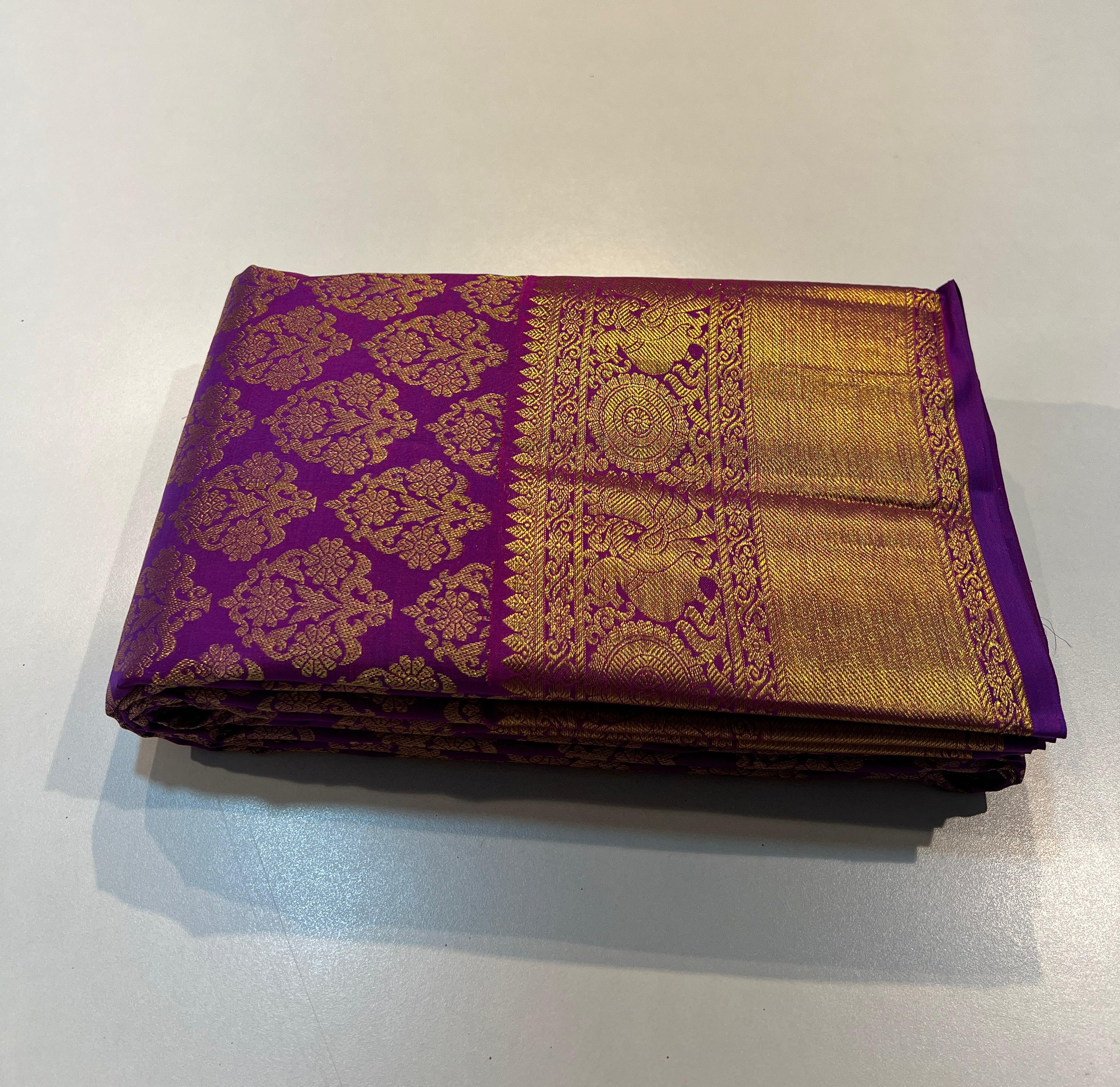 PURPLE KANCHI SILK SAREE