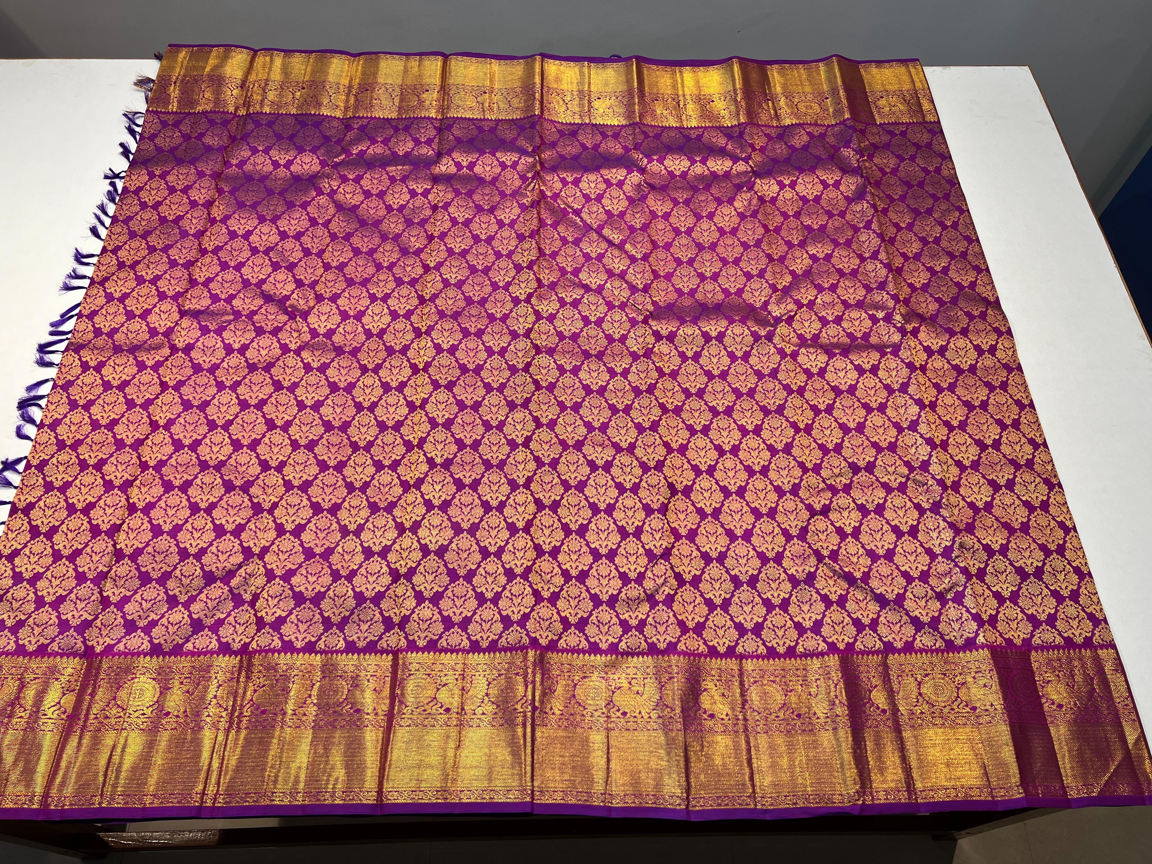 PURPLE KANCHI SILK SAREE