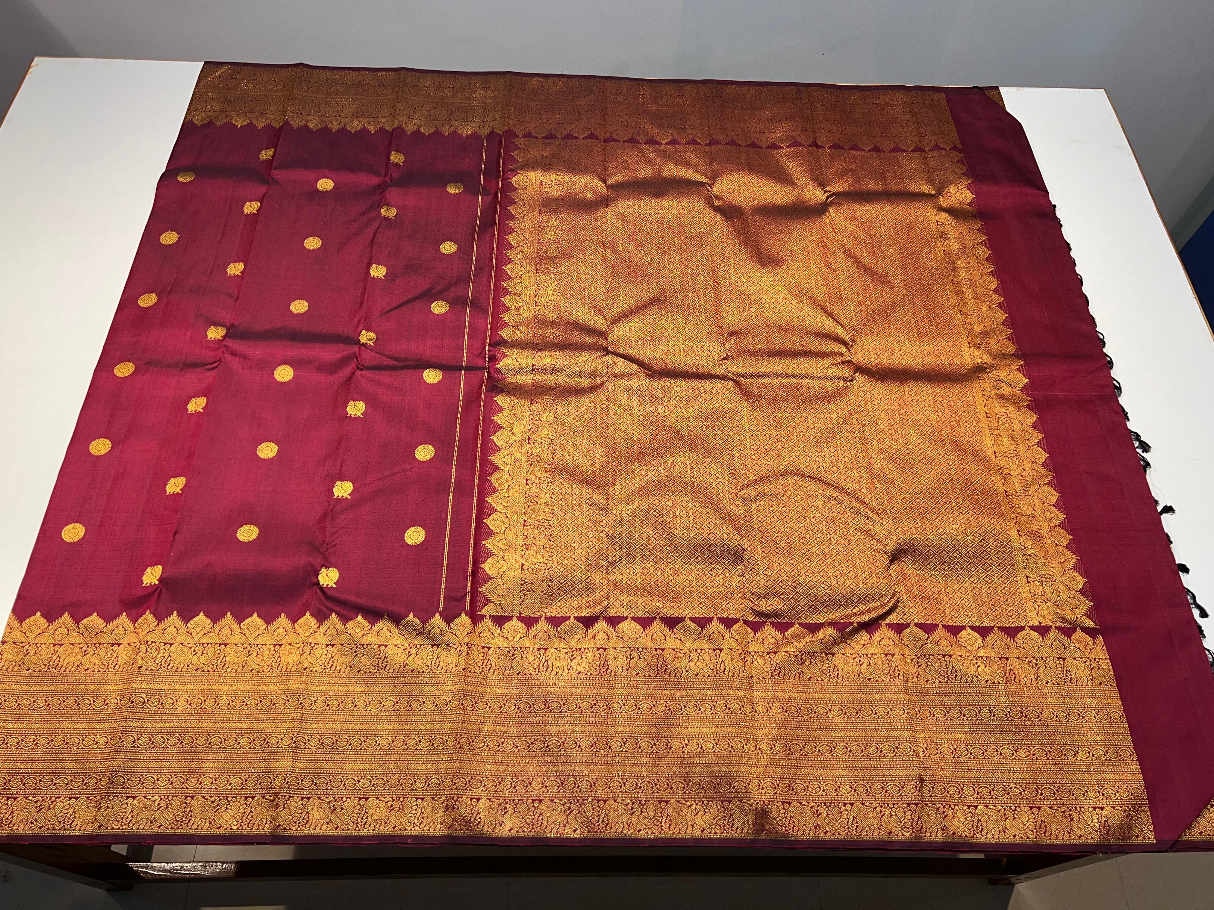 MAROON KANCHI SILK SAREE