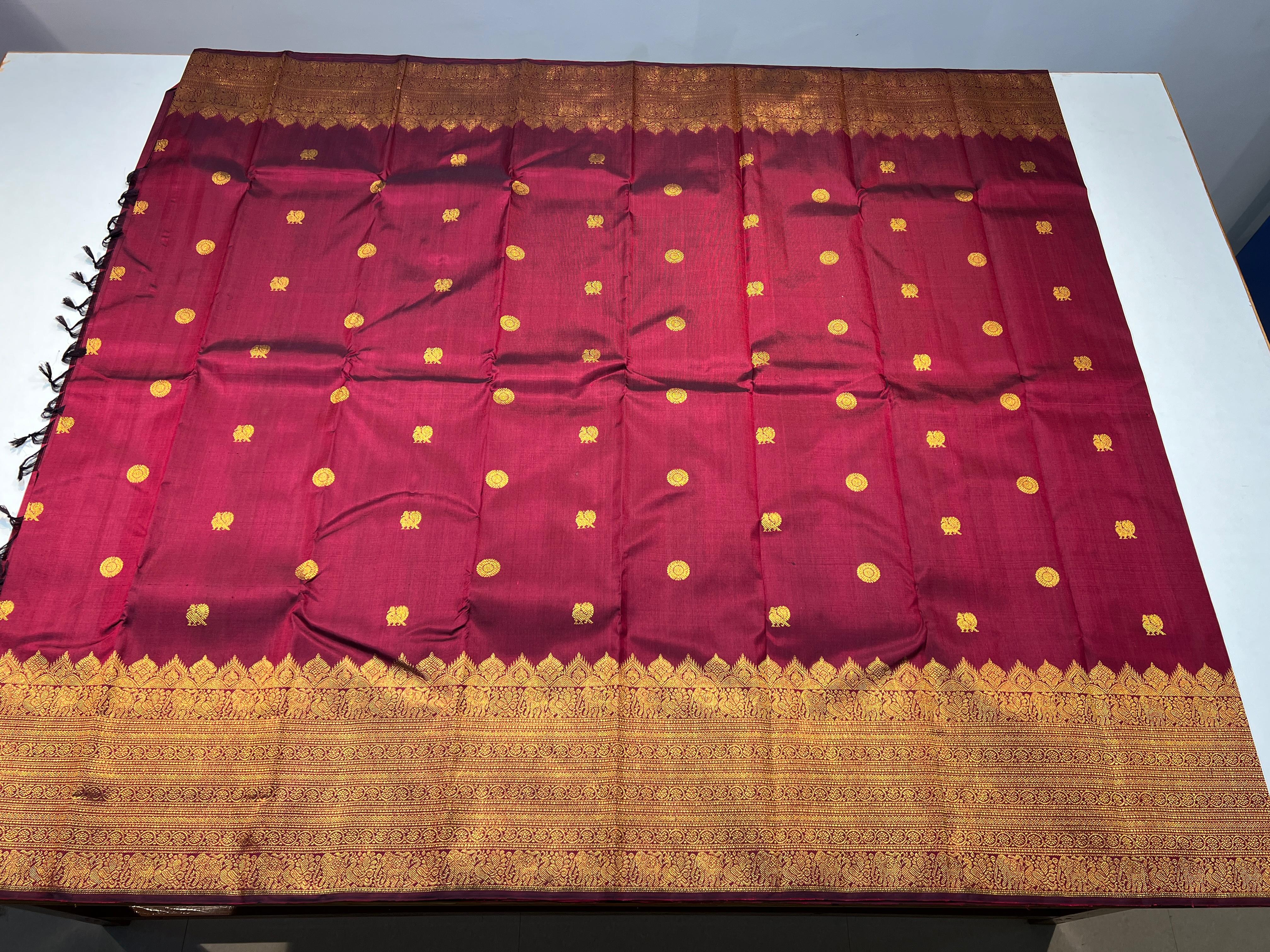MAROON KANCHI SILK SAREE