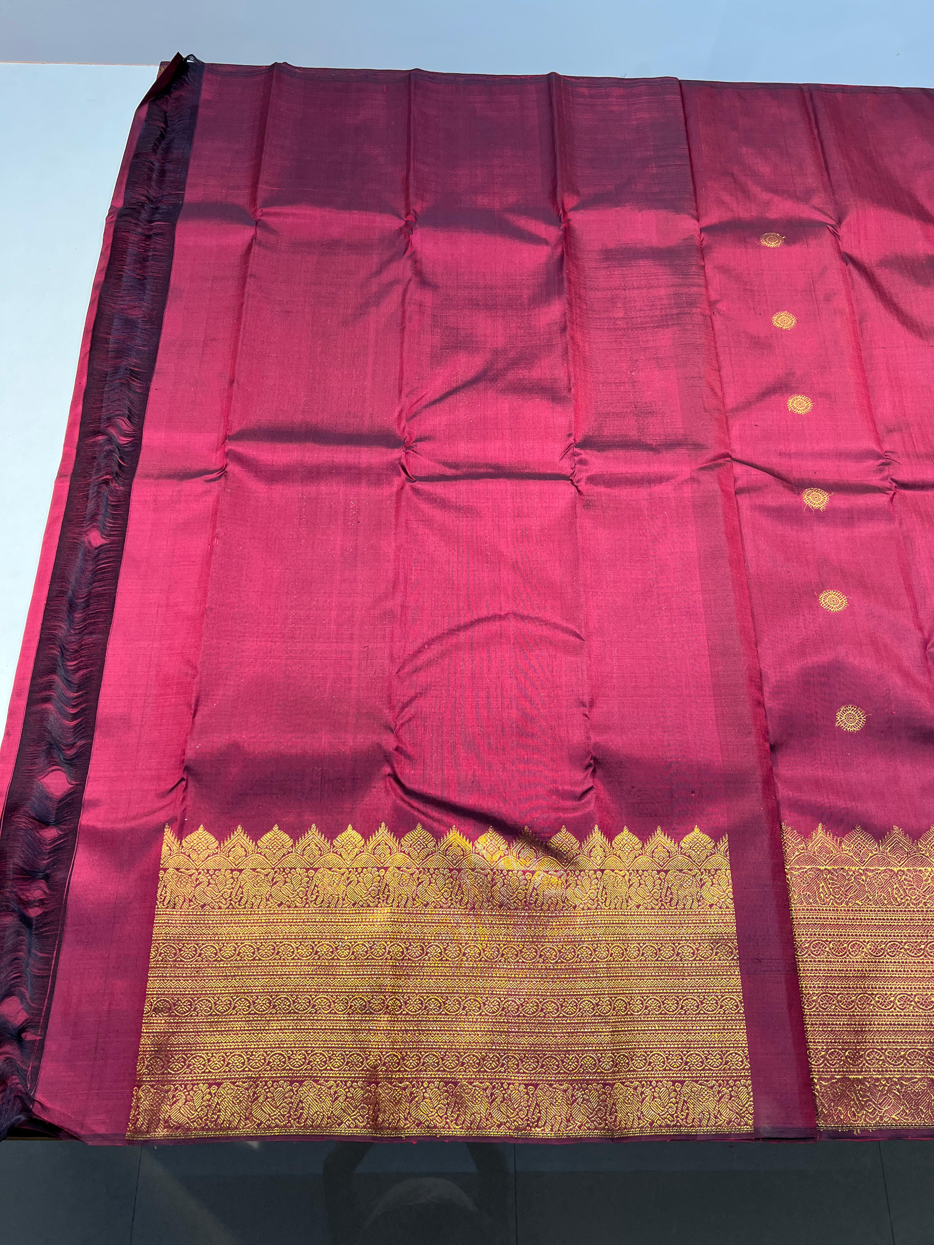 MAROON KANCHI SILK SAREE