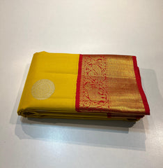 YELLOW/GOLD KANCHI SILK SAREE