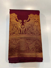 MAROON/GOLD KANCHI SILK SAREE