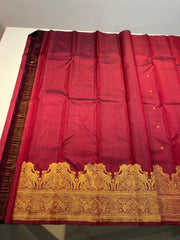 MAROON/GOLD KANCHI SILK SAREE