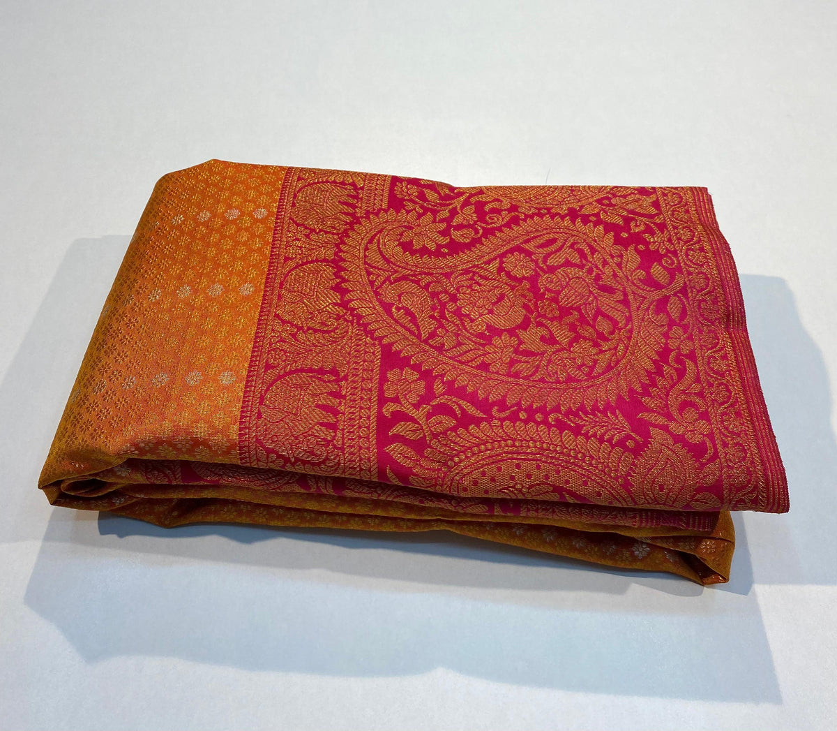 Mustard/pink KANCHI NSILK SAREE