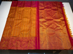 Mustard/pink KANCHI NSILK SAREE