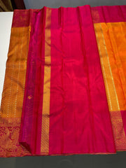 Mustard/pink KANCHI NSILK SAREE